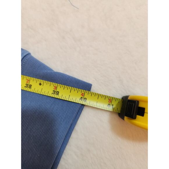 Lands End Golf Polo Shirt Mens 4XLT 4XL Tall Check Blue Long Sleeve Preppy - Picture 9 of 10